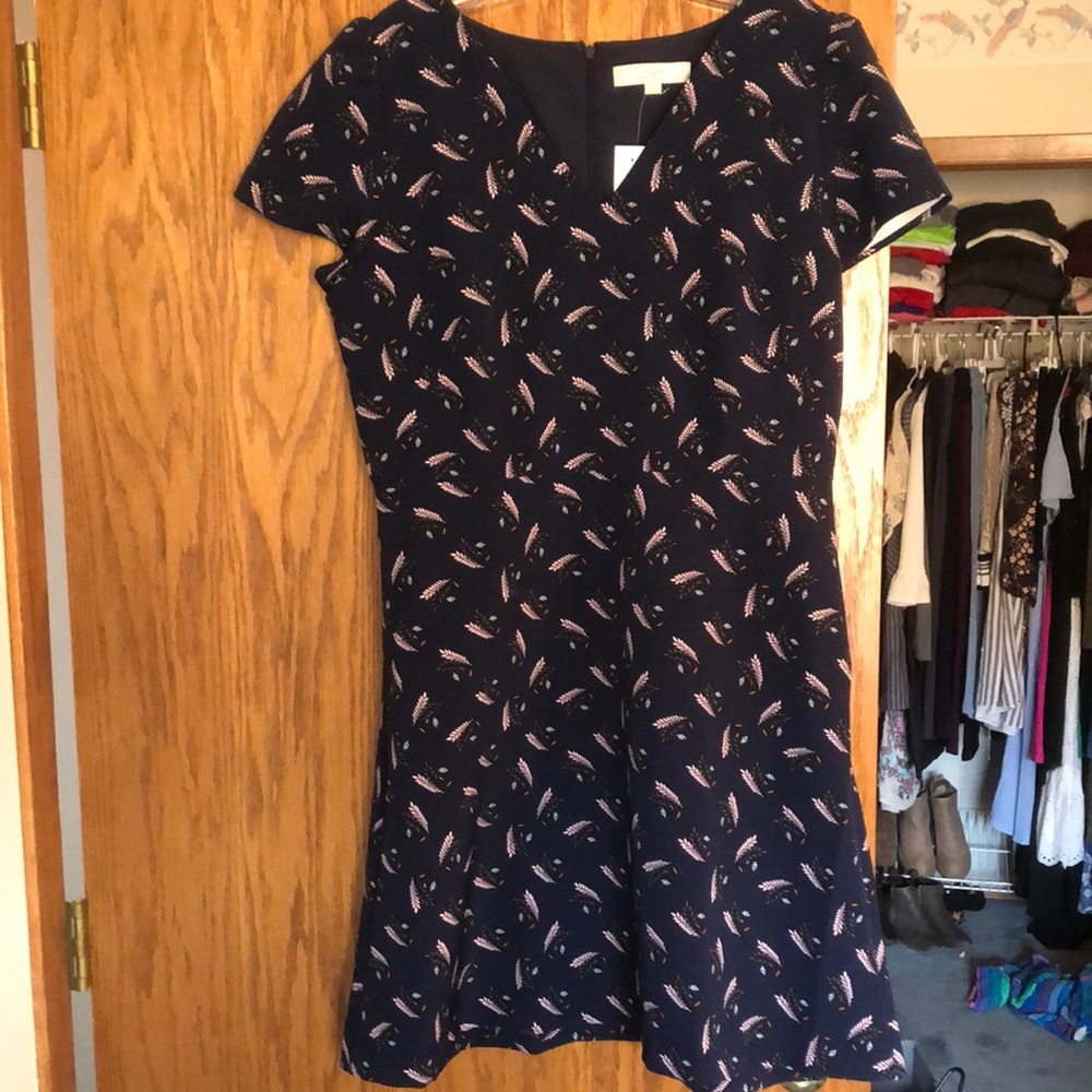 LOFT NWT Shortsleeved Navy Dress
